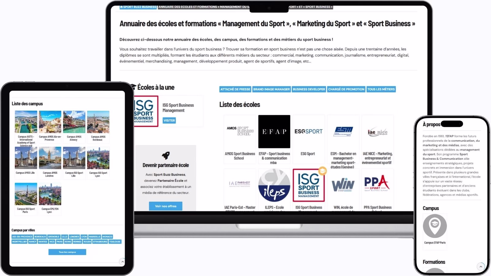 Création/Refonte d'annuaires dans le secteur du Sport Business - C&S Web